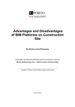 Advantages and Disadvantages of BIM Platforms on Construction Site