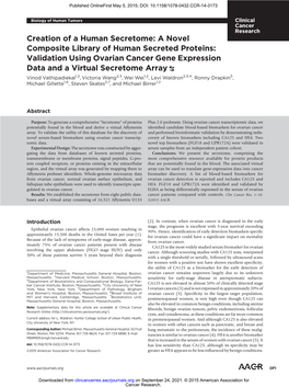 A Novel Composite Library of Human Secreted Proteins: Validation Using