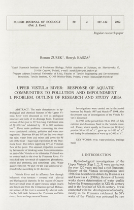 Upper Vistula River: Response of Aquatic Communities to Pollution and Impoundment I