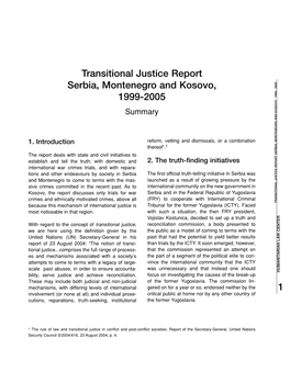 Transitional Justice Report 1999-2005