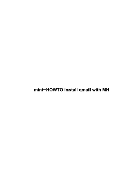 Mini-HOWTO Install Qmail with MH