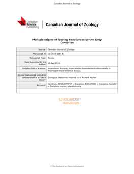 Multiple Origins of Feeding Head Larvae by the Early Cambrian