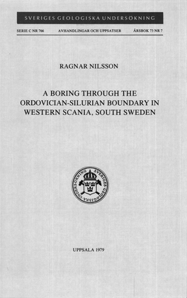 A Boring Through the Ordovician-Silurian Boundary in Western Scania, South Sweden