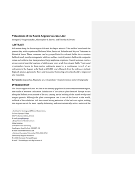 Volcanism of the South Aegean Volcanic Arc