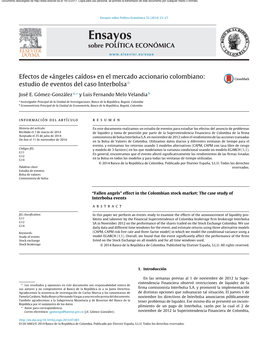 Ensayos Sobre Política Económica 32 (2014) 23–27