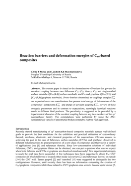 Reaction Barriers and Deformation Energies of C60-Based Composites