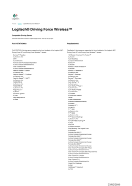 Logitech® Driving Force Wireless™