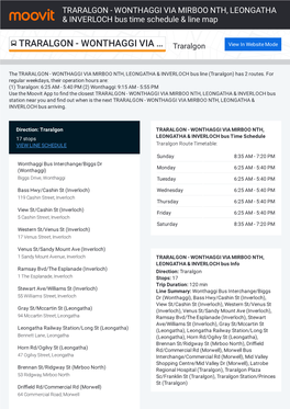 TRARALGON - WONTHAGGI VIA MIRBOO NTH, LEONGATHA & INVERLOCH Bus Time Schedule & Line Map