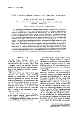 Effects of Atmospheric Breakup on Crater Field Formation 1