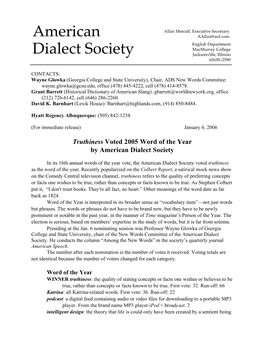 American Dialect Society: Words of the Year 2