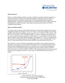 What Is Ingaas? Ingaas, Or Indium Gallium Arsenide, Is an Alloy Of