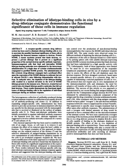 Selective Elimination of Idiotype-Binding Cells in Vivo by A