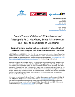 Dream Theater Celebrate 20Th Anniversary of 'Metropolis Pt. 2' Hit