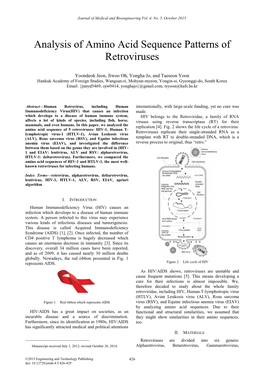 Analysis of Amino Acid Sequence Patterns of Retroviruses