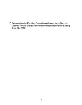 Private Equity Program Performance Report