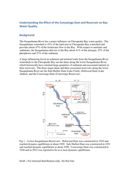 Understanding the Effect of the Conowingo Dam and Reservoir on Bay Water Quality