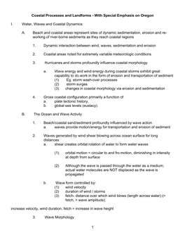 1 Coastal Processes and Landforms