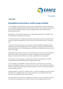 Energymate Partnership to Tackle Energy Hardship