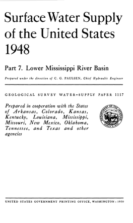 Surface Water Supply of the United States 1948