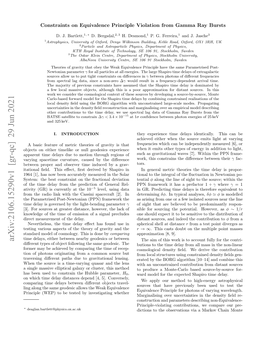 Arxiv:2106.15290V1 [Gr-Qc] 29 Jun 2021 the Aim of This Work Is to Account Fully for the Contri- Diﬀerent Types of Object Following the Same Geodesic