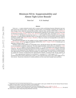 Minimum Fill-In: Inapproximability and Almost Tight Lower Bounds∗