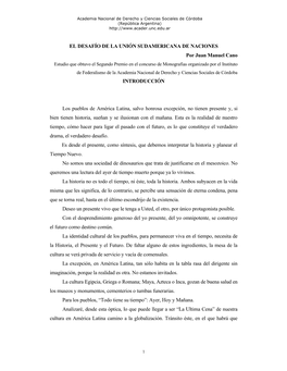 El Desafío De La Unión Sudamericana De Naciones