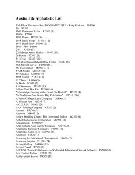 Download Austin File Alphabetic List