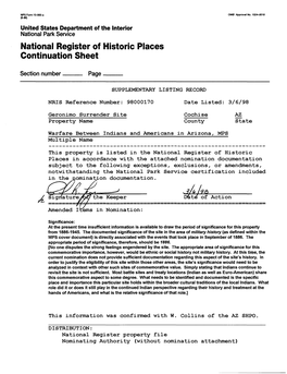 National Register of Historic Places Continuation Sheet