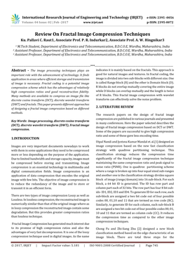 Review on Fractal Image Compression Techniques Ku