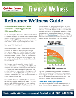 Refinance Wellness Guide