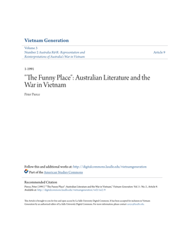 Australian Literature and the War in Vietnam Peter Pierce