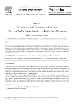 Effects of Traffic Sensor Location on Traffic State Estimation