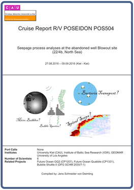 Cruise Report R/V POSEIDON POS504-Seepage Process