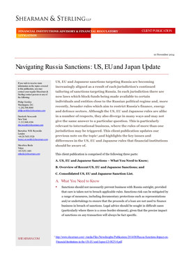 Navigating Russia Sanctions: US, EU and Japan Update