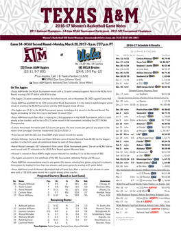 2016-17 Women's Basketball Game Notes