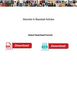 Steroids in Baseball Articles