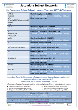 Secondary Subject Networks