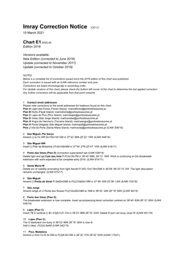 Imray Correction Notice ICE1-2 10 March 2021