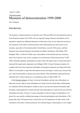Democracy 1999-2000
