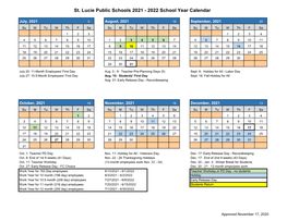 2022 School Year Calendar