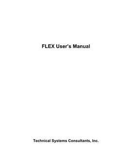 FLEX User's Manual