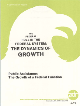 Public Assistance: the Growth of a Federal Function