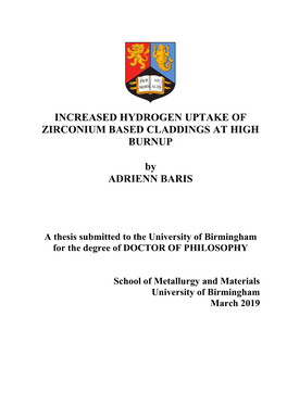 Increased Hydrogen Uptake of Zirconium Based Claddings at High Burnup