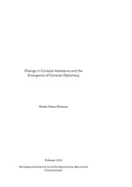 Changes in Consular Assistance and the Emergence of Consular