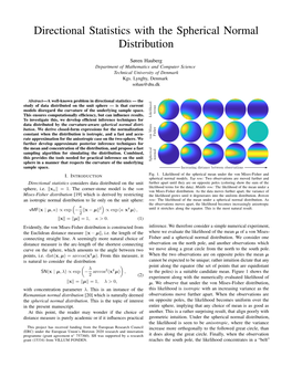 Directional Statistics with the Spherical Normal Distribution