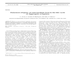 Palaemon Elegans, an Intermediate Host in the Life-Cycle of Aggregata Octopiana