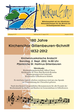 180 Jahre Kirchenchor Gillenbeuren-Schmitt 1832-2012