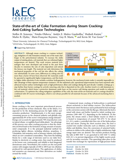 State-Of-The-Art of Coke Formation During Steam Cracking: Anti-Coking Surface Technologies Steﬀen H