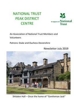 National Trust Peak District Centre Annual General Meeting Saturday 23Rd March 2019 at 2.00 Pm Lee Wood Hotel, the Park, Buxton, Sk17 6Tq 1