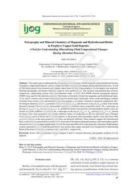 INDONESIAN JOURNAL on GEOSCIENCE Petrography